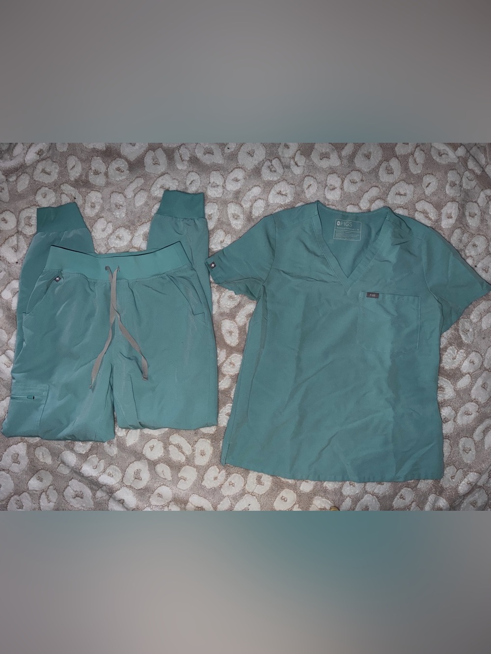 Figs Seaglass Scrub Top and Jogger Set